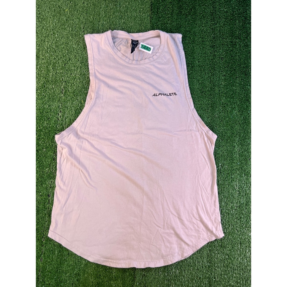 Alphalete Mens Muscle Tank Top Tan Sleeveless Gym Shirt Medium